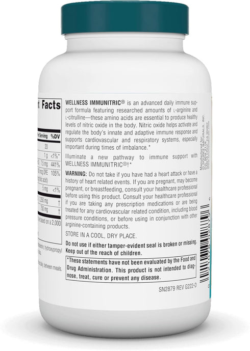 Source Naturals Wellness Immunitric, Nitric Oxide Builder for Immune System Support, 90 Tablets