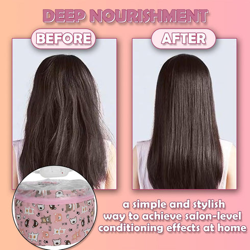 Heat for Deep Conditioning, Oil Treatment Electric Heat Hair Steamer Intelligent Temperature Control Hair Care Hat Portable Hair SPA Detachable Hair Care Tool for Home Use
