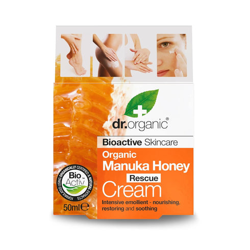 Organic Manuka Honey Rescue Cream, Bioactive Skincare - 1.7 Fluid Ounces