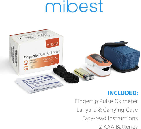 Orange Dual Color OLED Finger Pulse Oximeter by MIBEST - Blood Oxygen Saturation Monitor with OLED Screen