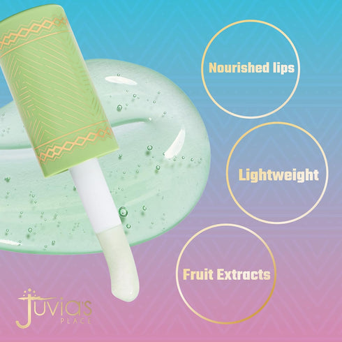 Juvia's Place Magic Lip Oil Honeydew - Hydrating Plumper All Day Light Non Sticky Lipgloss Makeup - Enhance Beauty w/Glossy Dewy Shine Glow & Moisture for Dry Chap Lips - Vitamin E Fruit Extract