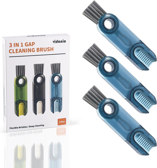 3 in 1 Cup Lid Gap Cleaning Brush Set, Multifunctional Insulation Bottle Cleaning Tools, 3Pcs Blue