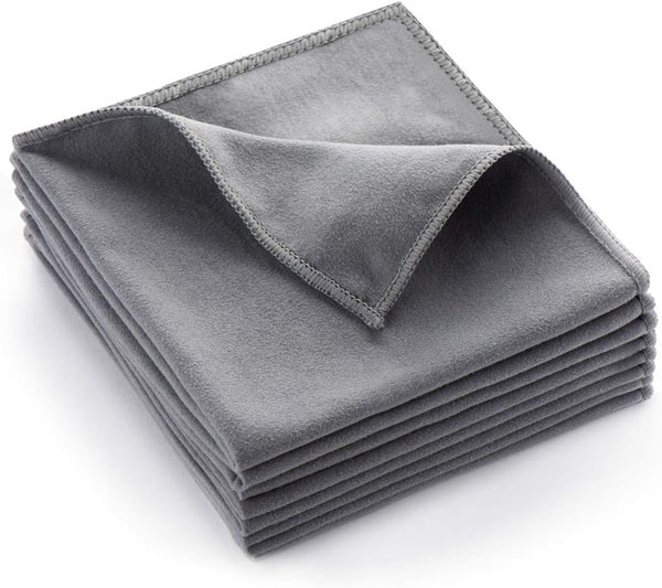 8 Pack Microfiber Screen Cleaning Cloth - Premium Double-Sided Suede Cloths for Glasses, Lenses, Computer, Phone, 12 x
