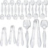 LSLYHTC Plastic Serving Utensils, Clear Serving Spoons Set Including 4 Disposable Plastic Tongs