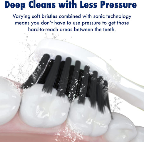 Replacement Electric Toothbrush Heads for Fairywill, Sonic-FX, SnapWhite, Pack of 8, Soft Nylon Charcoal Bristle