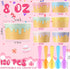 Jingmore 120 Set 8 oz Summer Paper Ice Cream Cups Bulk with Spoons Disposable Sundae Bowls Colorful Paper Dessert Cups