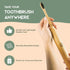 Set 4 Pack Greenzla Bamboo Toothbrushes, Wooden Toothbrush with Soft Bristles, Includes Travel Case and Charcoal Dental