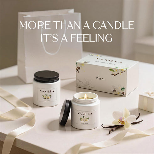 Set, Set, 7 oz) NORVENCE Vanilla Candle, Scented Candles Gift Stress Relief Candles for Home, Premium Soy Candle