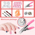Nail Kit Set Professional Acrylic - 12 Glitter Acrylic Powder Kit with Nail Art Tips, Decoration, DIY Tools for
