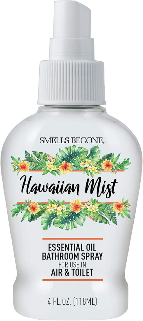 SMELLS BEGONE Essential Oil Air Freshener Bathroom Spray, 4 oz, Hawaiian Mist Scent