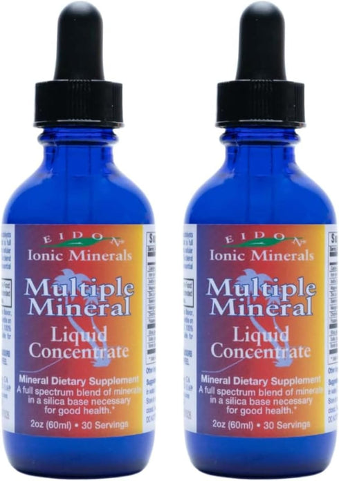 Eidon Ionic Minerals Multiple Minerals Supplement - Ionic Trace Mineral Drops for Water, Natural Liquid Vitamins, 2 oz,