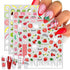 6 Sheets Fruit Nails Stickers, Summer Nails Art Stickers, 3D Self Adhesive Colorful Fruit Nail Decals for Women