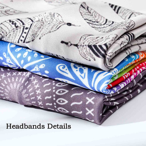 Olbye Boho Headbands for Women, 3Pcs Wide Elastic Turban Hair Bands, Non Slip Floral Workout Hair Accessories