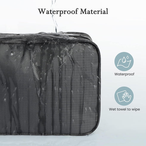 Maliton Toiletry Bag for Men & Women, Hanging Travel Organizer with 4 Compartments, Waterproof Bathroom Shower Bag