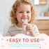 Onekki 4 2 3 IPX7 2-12 Kids Electric Toothbrush U Shaped with Brush Heads, Rechargeable Toddler Toothbrush with Mins