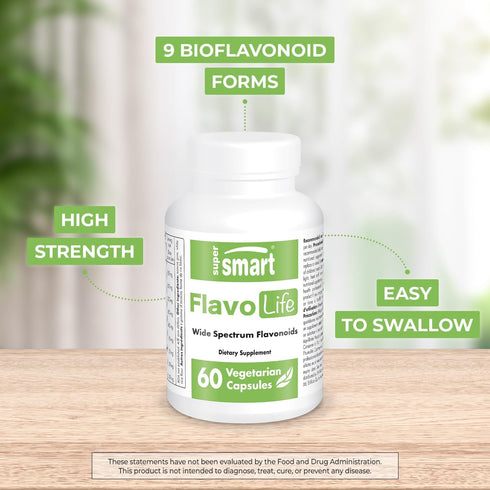 Supersmart - FlavoLife Flavonoid Complex Supplement with Luteolin, Myricetin, Fisetin, Rutin, Quercetin, 60 Veg Capsules