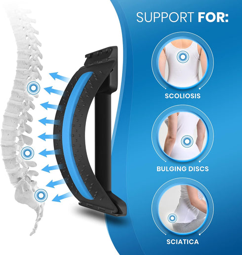 Everlasting Comfort Back Stretcher for Lower Back Pain Relief, Adjustable Spine Decompressor with Memory Foam