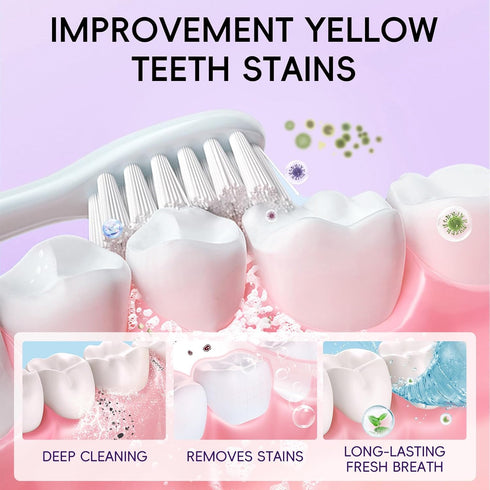 Set Teeth Whitening Powder Purple Teeth Whitening Kits Natural Tooth Powder Gifts Powder Toothpaste for Men Women Tooth
