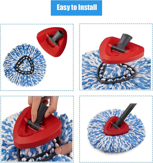 8 Pack Mop Replacement Heads, 100% Microfiber Spin Mop Refill Head for RinseClean 2-Tank System, Floor Cleaning.