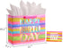 13" Large Birthday Gift Bag with Tissue Paper and Greeting Card, Colorful Gift Bag for Kids, Women, Mom