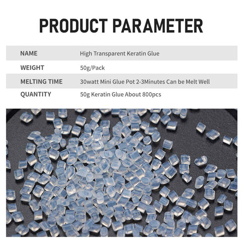 Keratin Glue for Hair Extensions, 800 Pcs Hot Fusion Granule Pellets Hot Melt Tips for Extensions