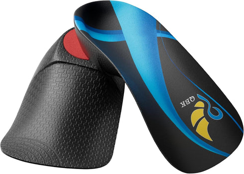 QBK 3/4 Arch Support Insoles for Women/Men, High Arch Supports for Plantar Fasciitis, Flat Feet, Height Increase Insoles