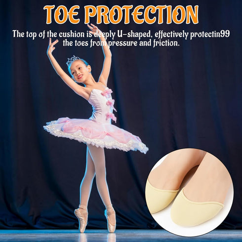 ZHLKHIOP 2 (1 1 Pairs Silicone & Sponge), Toe Pads for Pointe Shoes, Comfortable Cushioning for Ballet Dancers, Soft