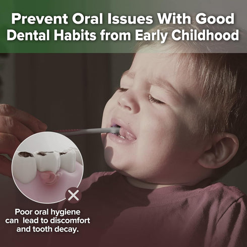 Set haakaa Training Toothbrush Oral Care Kit, Soft Silicone Toothbrush for Baby, Infants, Toddlers & Kids, Blush