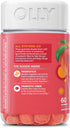 OLLY Probiotic + Prebiotic Gummy, Digestive Support, 500 Million CFUs, Peach, 60 Count, Adult Chewable