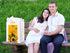 XJF 13" Large Sunflowers Gift Bag - Watercolor Flowers Gift Bag with Tissue Paper Sunflowers Gifts Bags for Birthdays