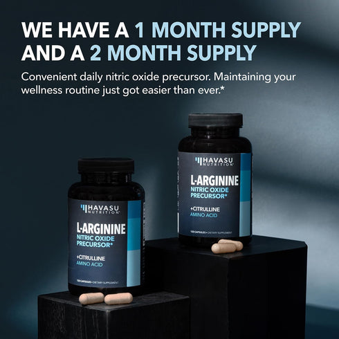 L Arginine Supplement for Men - NO Nitric Oxide Supplements for Blood Circulation Support, 60 Count