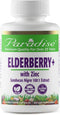 Paradise Herbs Elderberry with Zinc Extract, Supports Natural Defenses, 60 Vegetarian Capsules