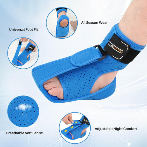 Plantar Fasciitis and Achilles Tendonitis Night Splint for Heel Pain Relief, Adjustable Support Brace for Sleeping