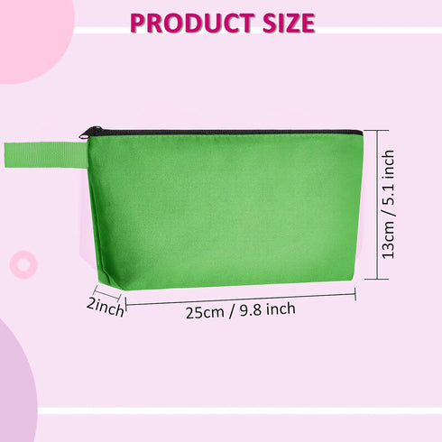 10 Pieces Canvas Makeup Bags Bulk, Travel Cosmetic Pouches, Multi-Purpose Blank Toiletry Bags with Zipper for Women