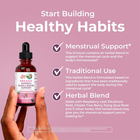 MaryRuth Organics USDA Organic Women's Wellness Liquid Herbal Supplements | Includes Stinging Nettle, Raspberry Leaf