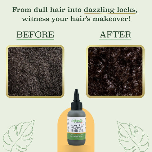 Roselle Naturals Chebe Oil for Hair Growth, Made in USA, 2 Fl Oz, Chebe Powder Hair Growth Oil