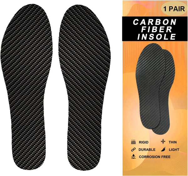 Carbon Fiber Insoles, 1 Pair Rigid Insole Insert for Pain Relief Recovery of Arthritic Toe, Hallux Rigidus Support