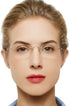OCCI CHIARI Reading Glasses, 1.75 Magnification for Women Men, Trendy Reader with Titanium Frameless Clear Lens