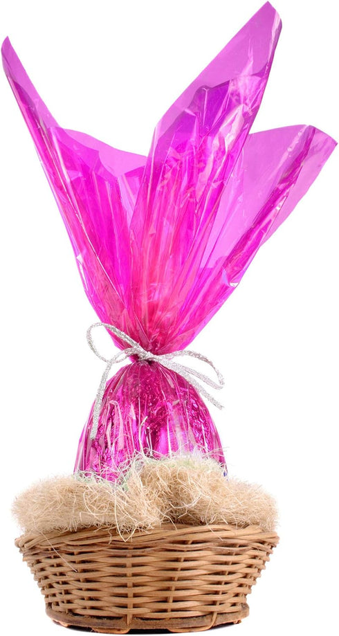 Pink Cellophane Wrap Roll, 16 Inch x 100 Ft, Translucent Colored Cellophane for Gift Baskets & DIY Crafts