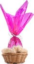Pink Cellophane Wrap Roll, 16 Inch x 100 Ft, Translucent Colored Cellophane for Gift Baskets & DIY Crafts