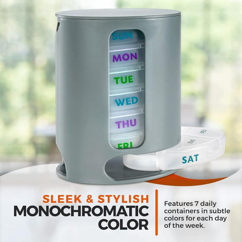 Pack 2 7 MEDca Weekly Pill Organizer, of Dispensers, Stackable Compartments Four Times-a-Day - Morning, Noon, Evening