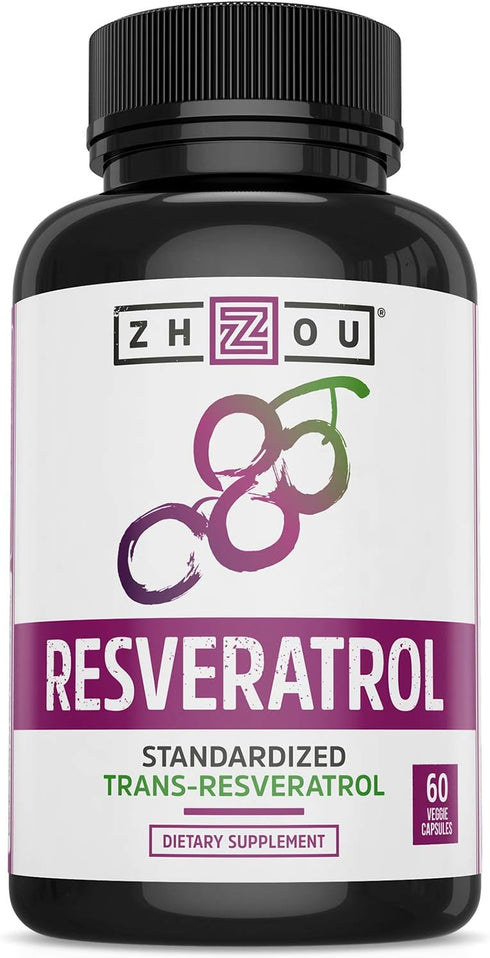 Zhou Resveratrol Supplement, Healthy Aging, Immune System & Heart Health Support, 30 Servings