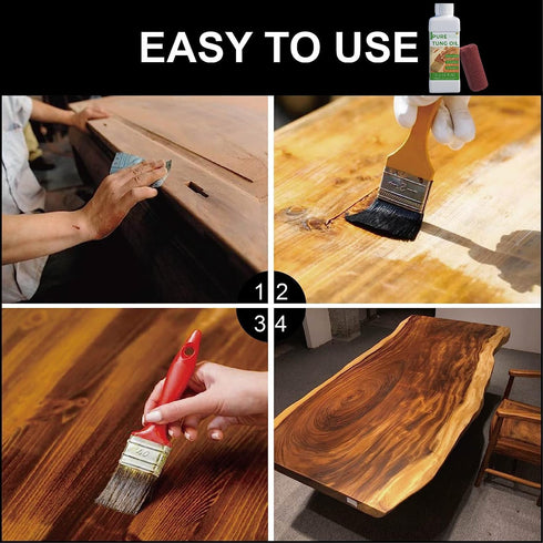 Godora 2pcs 16OZ Waterproof Tung Oil for Wood Finishing with Towel, 100% Natural for Indoor and Outdoor Use