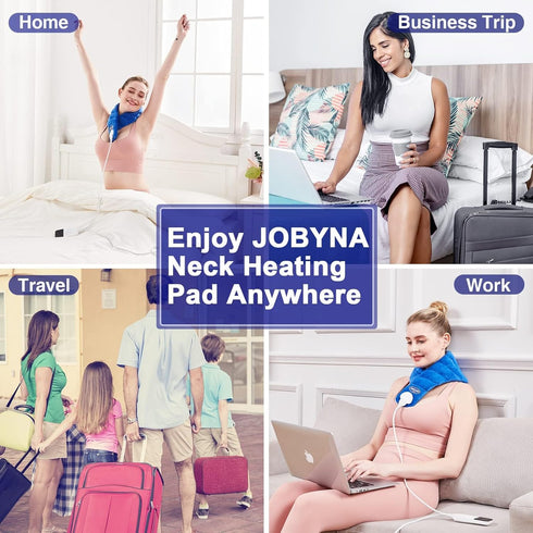 JOBYNA Neck Heating Pad, Hands-Free Electric Heated Wrap for Neck Pain Relief