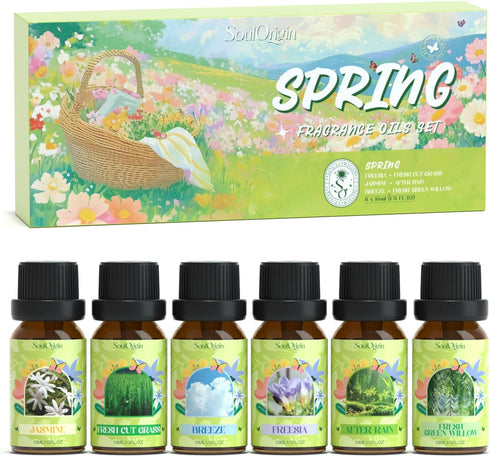 Soulorigin Spring Fragrance Oils Set, Essential Oil Gift Set for Diffuser, Spring