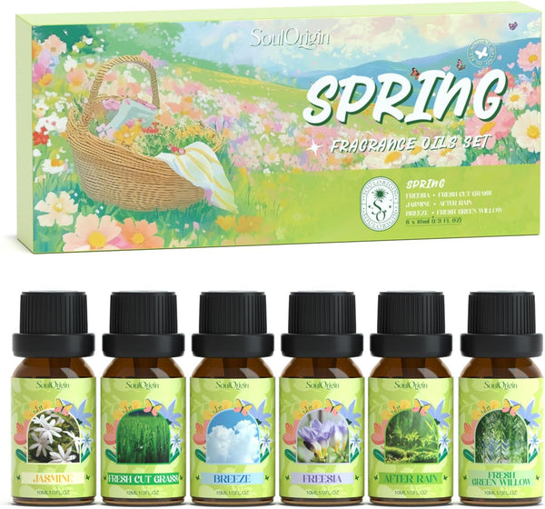 Soulorigin Spring Fragrance Oils Set, Essential Oil Gift Set for Diffuser, Spring
