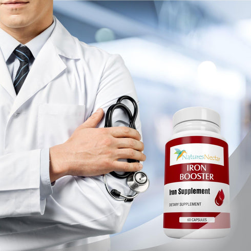 Iron Booster - Iron Supplement for Women, Non-Constipating Ferrous Iron Pills for Anemia, Best Iron Supplements (Slow