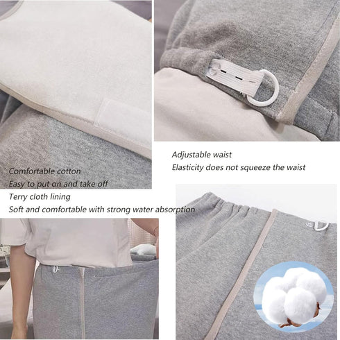 Yodilala Unisex Diaper Skirt, Leak-Proof Waterproof pad, Adjustable and Reusable(Grey,M)