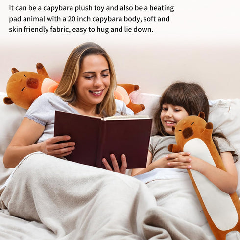 Relief,20 Capybara Heating Pad-USB Heated Plush Stuffed Animals for Period Cramps and Menstrual Pain Portable Electric