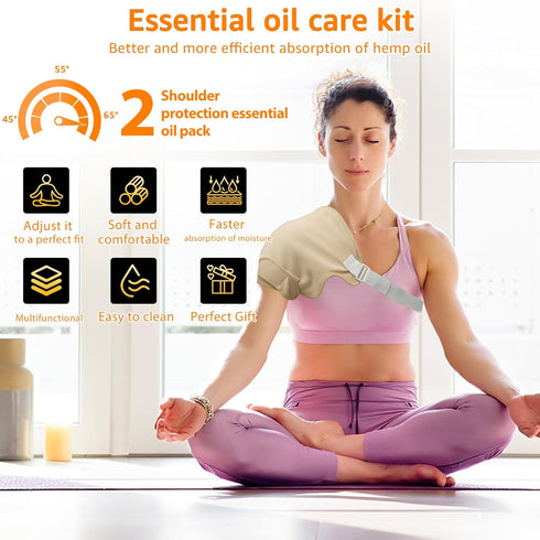 YLMFTNU 2Pcs Pack Pack Pack Oil Wrap for Shoulder, Oil Wrap Organic Cotton, Reusable Shoulder Essential Oil Wrap, Leak